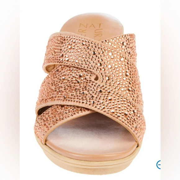 NOWB Naturalizer Rowena Slip-on Wedge Heel With Rhinestones Rose Gold - Picture 2 of 10